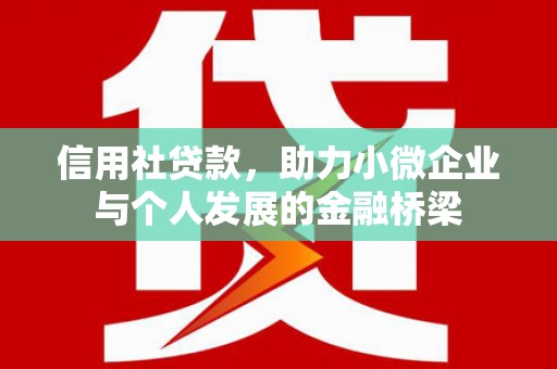 定州信用社贷款，助力小微企业与个人发展的金融桥梁
