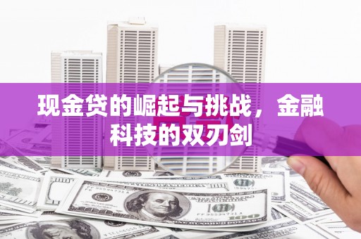 赵县现金贷的崛起与挑战，金融科技的双刃剑