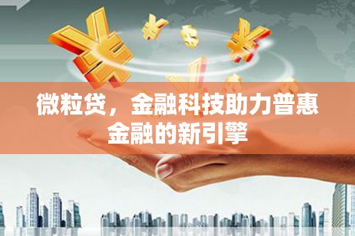 聂荣微粒贷，金融科技助力普惠金融的新引擎