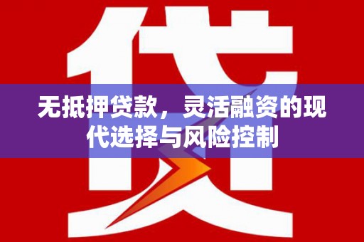 金湾无抵押贷款，灵活融资的现代选择与风险控制