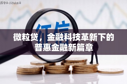 集集微粒贷，金融科技革新下的普惠金融新篇章