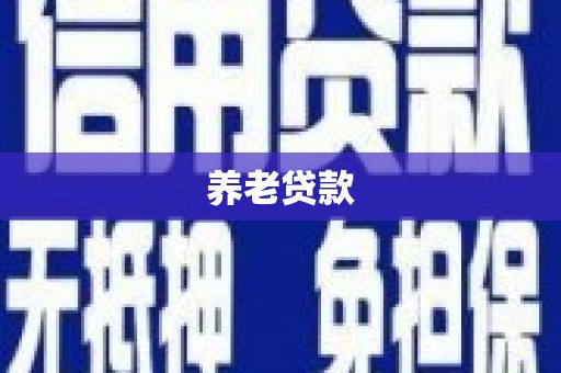 贵德养老贷款